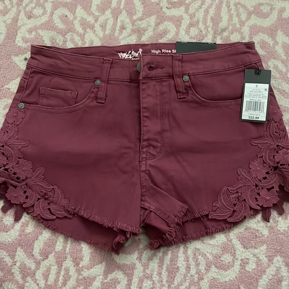 Mossimo Supply Co. Pants - High rise shorts with lace patch details